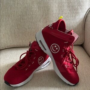 Zumba Red High-Top Sneakers with Smiley Face